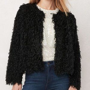 Black feathered design cardigan - Medium